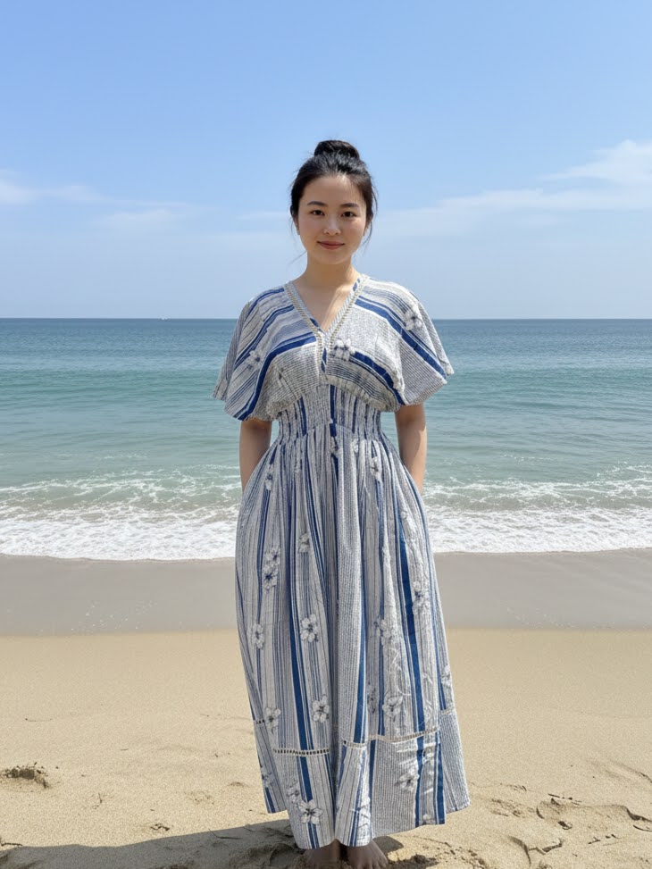 Mele Blue Hibiscus Dress