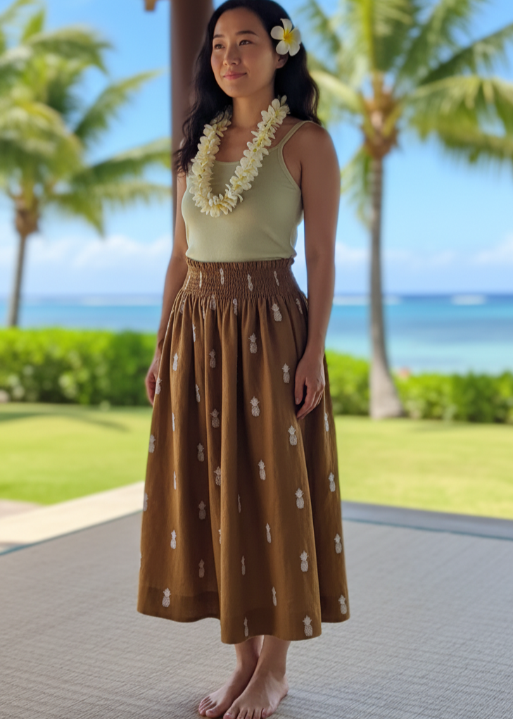 Kolika Linen Pineapple Skirt