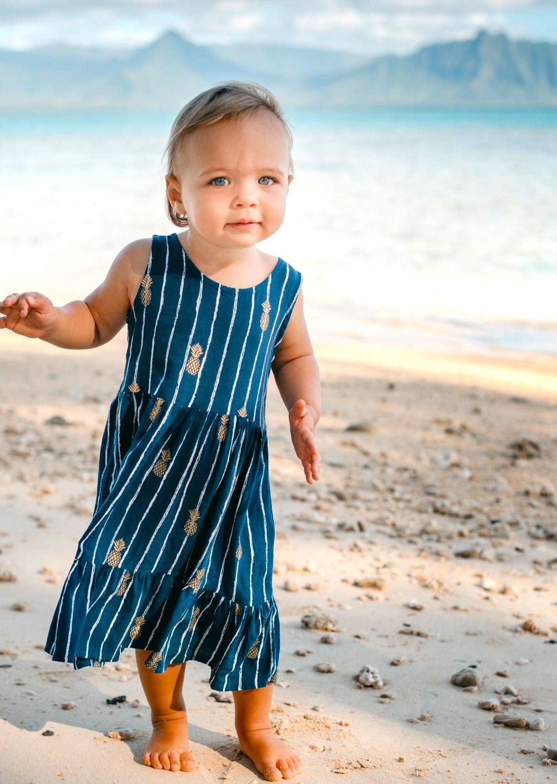 Ala Girls Hawaiian Dress Pineapple Print Angels by the Sea Hawaii Ala Girls Hawaiian Dress Pineapple Print Angels by the Sea Hawaii