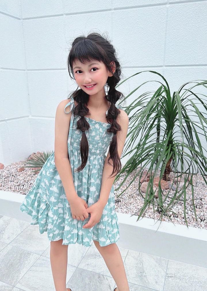 Girl's Lanipo Hawaiian Palm Tree Dress