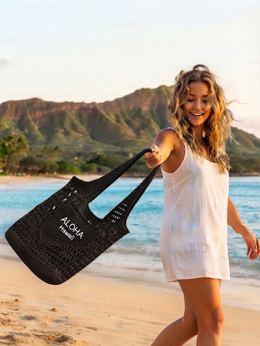 Aloha Hawaii Mesh Beach Tote Bag