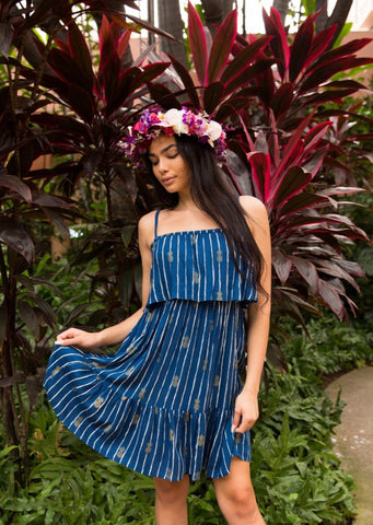 Okika Pineapple Print Hawaiian Dress