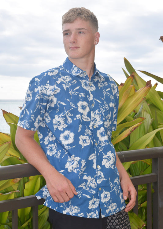 Men's Mele Hibiscus Hawaiian Shirt