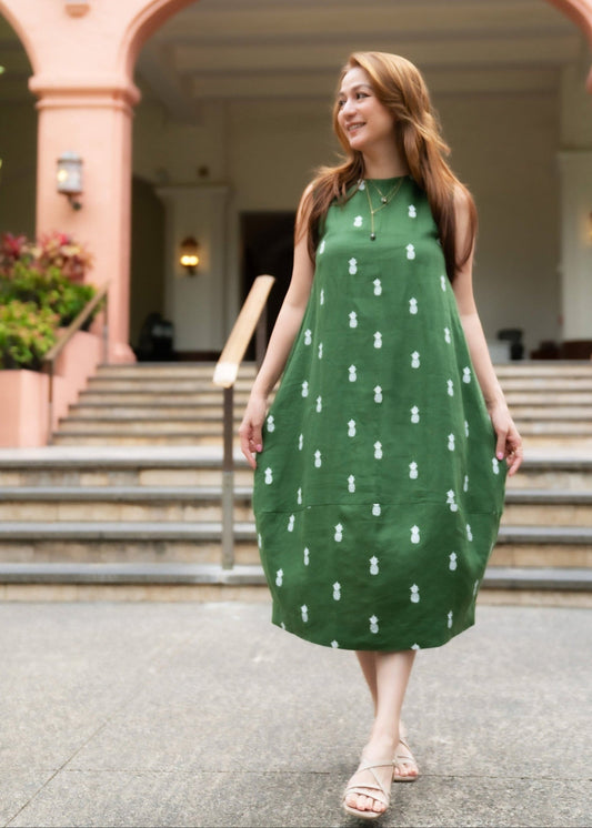 Keoni Pineapple Linen Dress