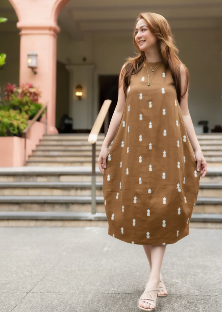 Keoni Pineapple Linen Dress