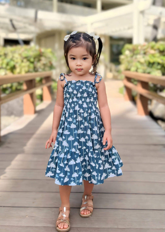 Girl's Lanipo Hawaiian Palm Tree Dress