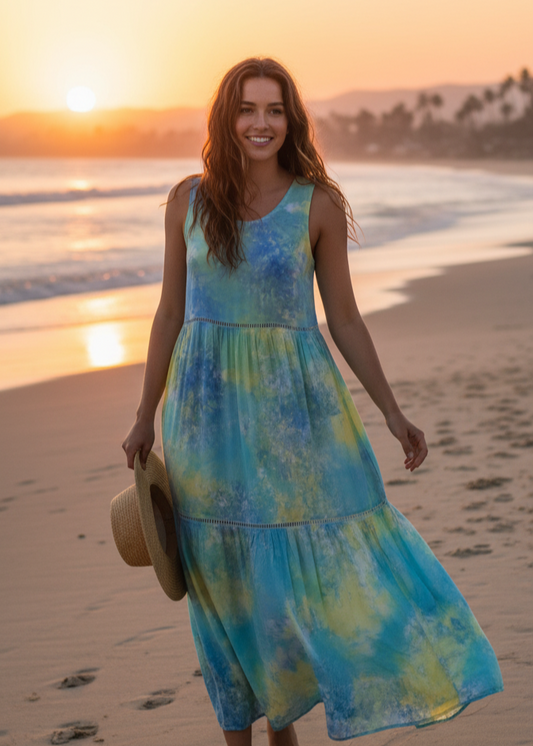 Smoke Long Tie Dye Dress