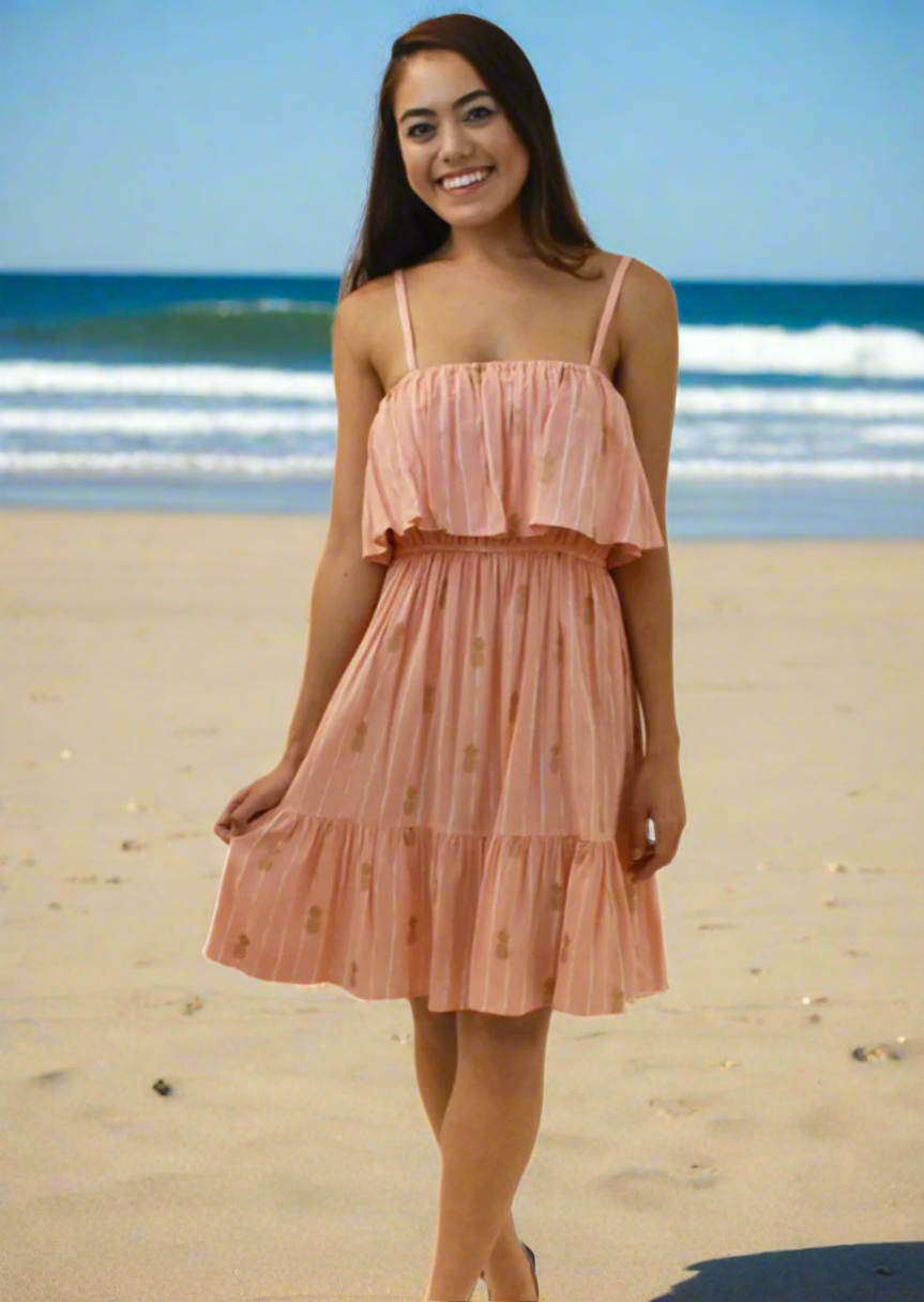 Moana Short Dress Pineapple Print