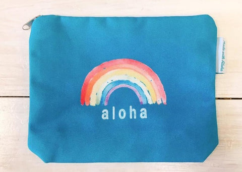 Aloha Stripe Canvas Hawaiian Pouch