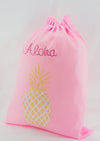 Aloha Pineapple White Hawaiian Zippered Pouch