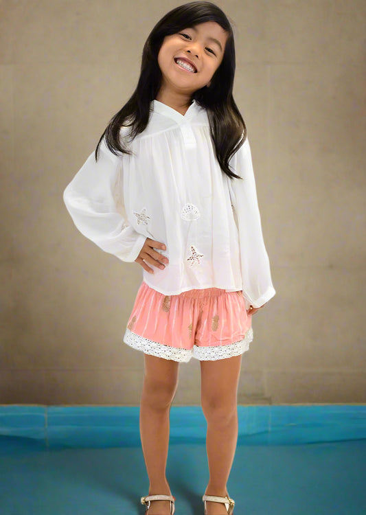 Laula Lace Girl's Hawaiian Shorts Pineapple Print