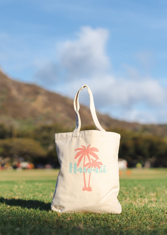 Hawaii Palm Tree Hawaiian Canvas Tote