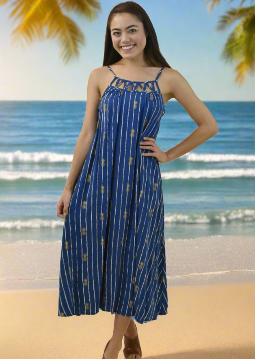 Leilani Hawaiian Dress Pineapple Print