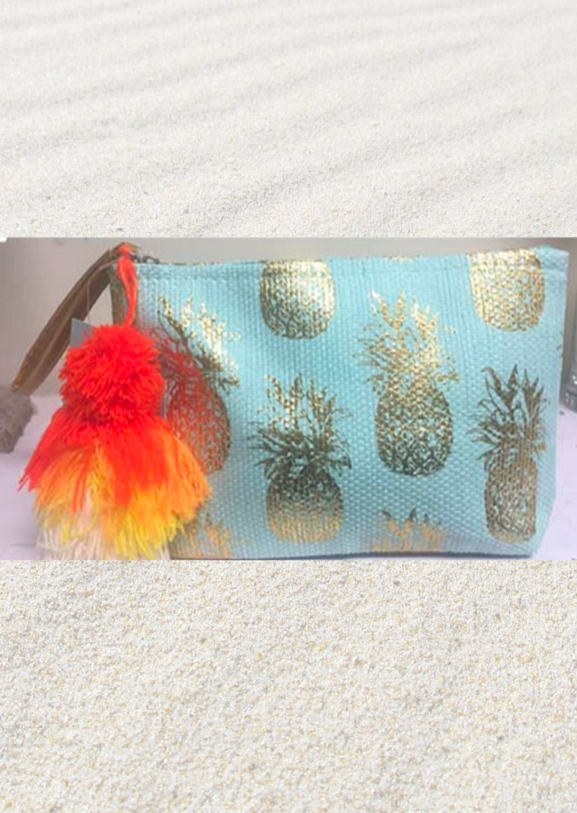 Small Pineapple Zipper Hawaiian Pouch – Angels by the Sea Hawaii