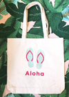 Aloha Pineapple Mini Hawaiian Canvas Tote Bag