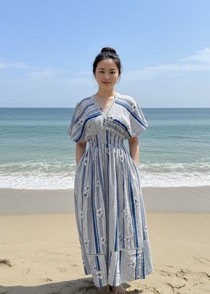 Mele Blue Hibiscus Dress