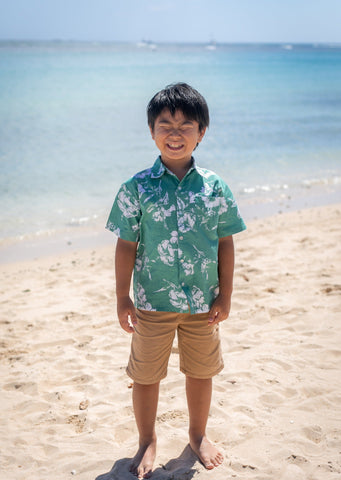 Boy's Lanipo Hawaiian Palm Tree Shirt