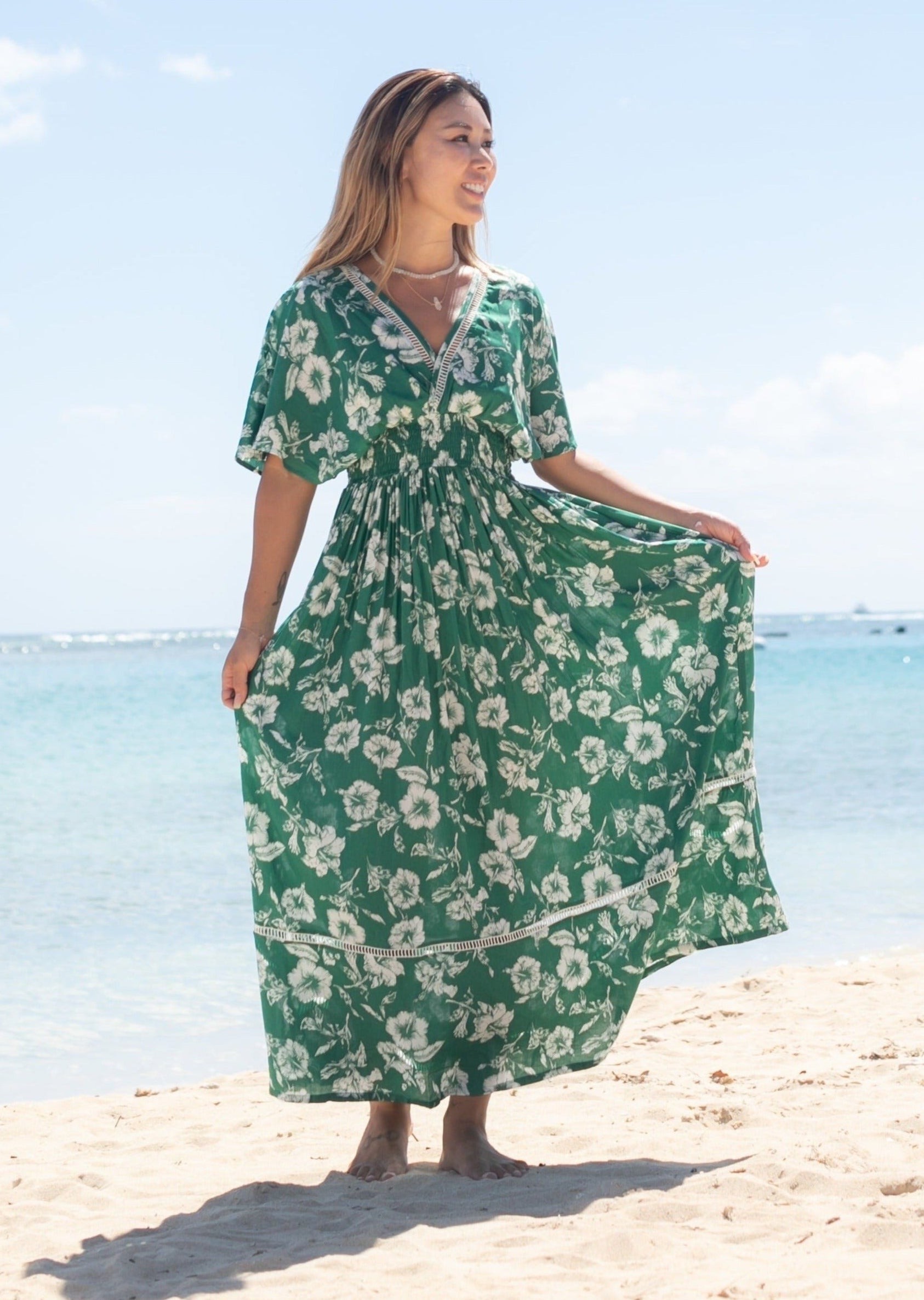 Mele Hawaiian Dress - Green / SM Mele Hawaiian Dress - Green / SM