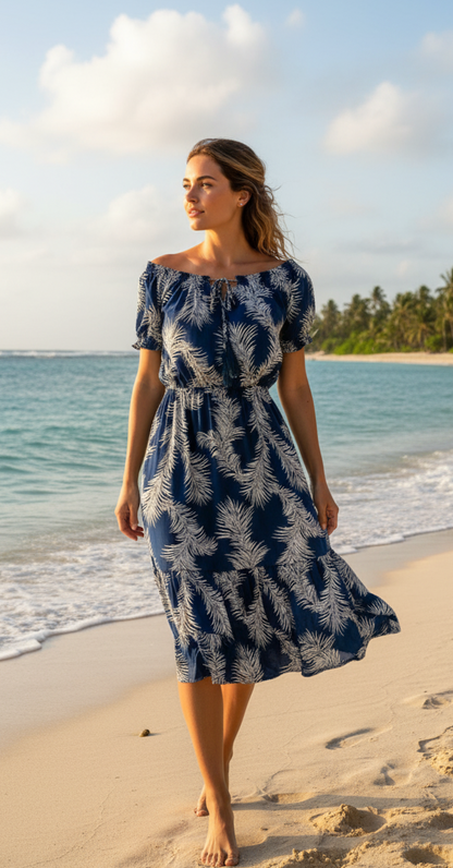 Nalani Tropical Leaves Dress
