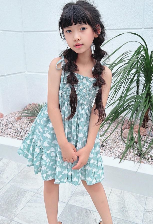 Girl's Lanipo Hawaiian Palm Tree Dress