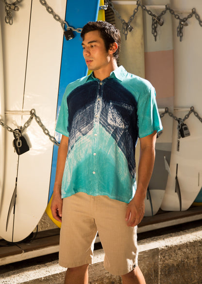 Abstract Men's Hawaiian Tie Dye Shirt