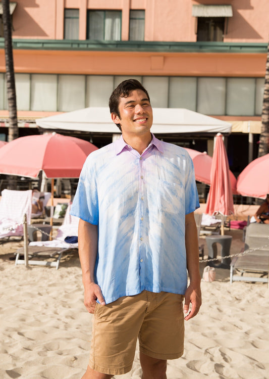 Abstract Men's Hawaiian Tie Dye Shirt