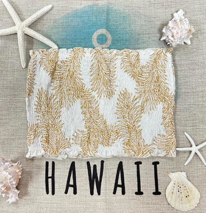 Laula Tube 文胸 树叶轮廓印花