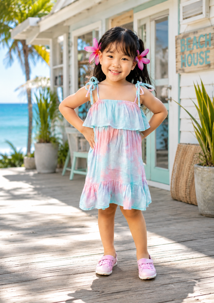 Moana Girl 的烟色夏威夷扎染连衣裙