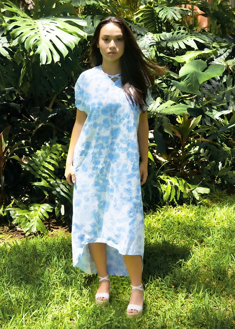 Jane Ohia Lehua Linen Cross Front Dress