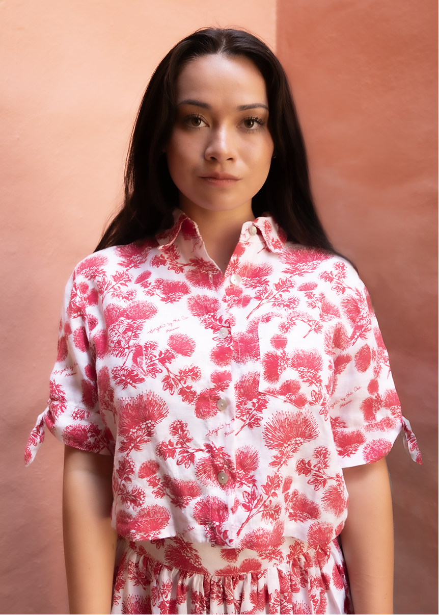 Coco Ohia Lehua Linen Button Shirt