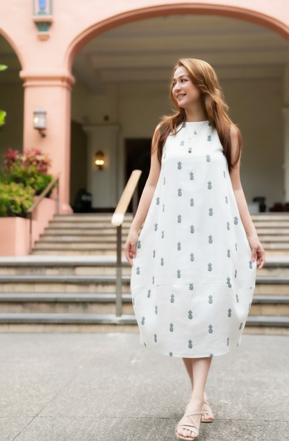 Keoni Pineapple Linen Dress