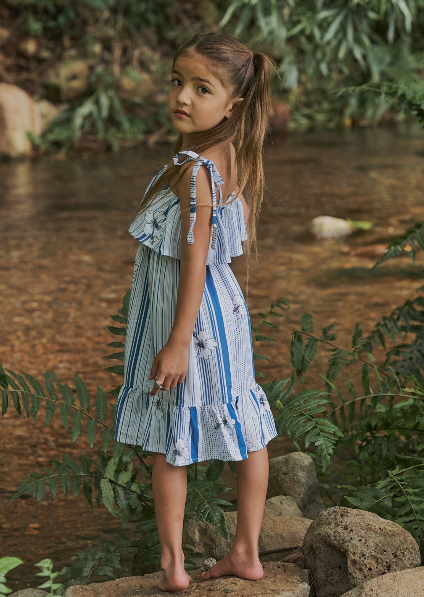 Kids Moana Dress in Hibiscus Print Kids Moana Dress in Hibiscus Print