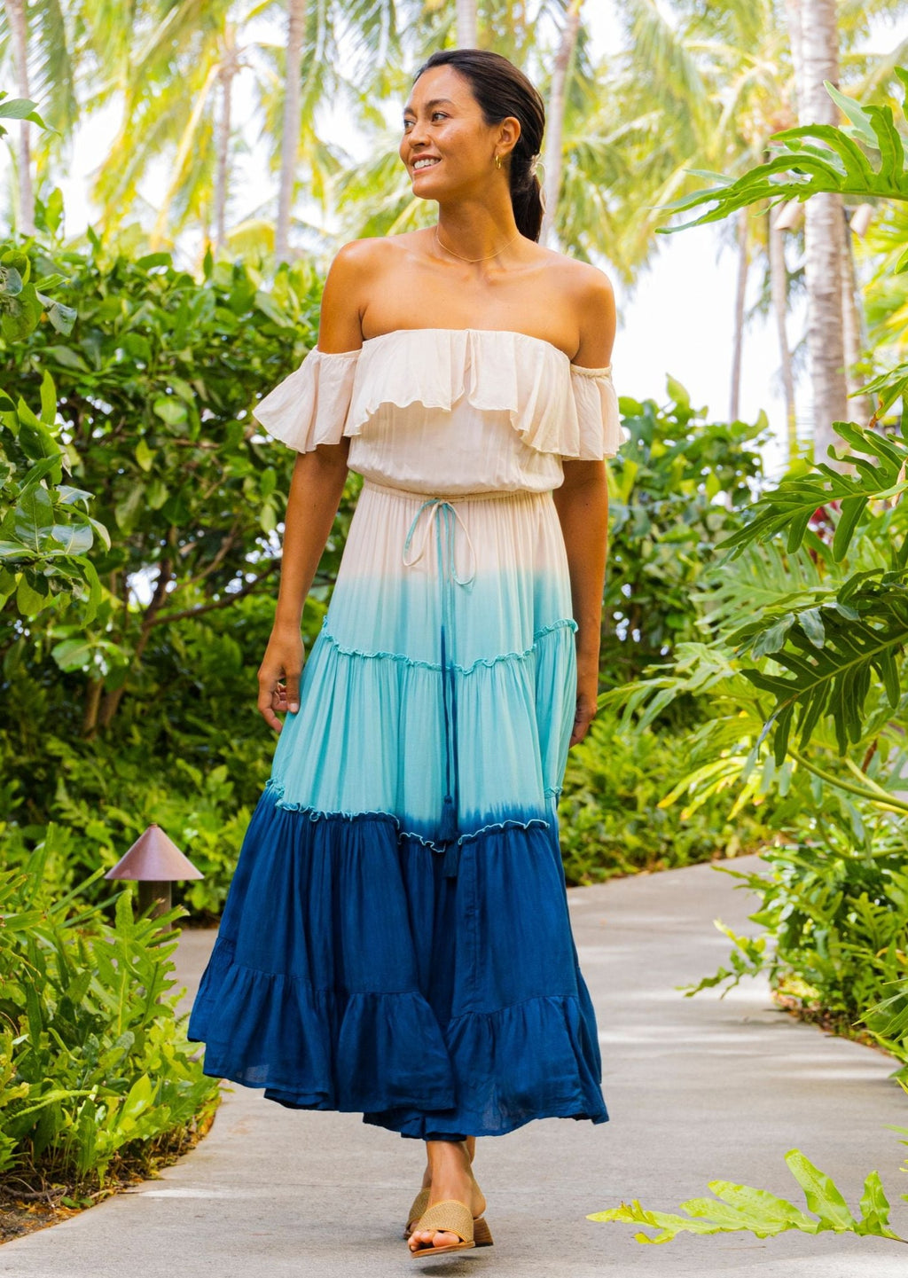 Nani Ombre Long Hawaiian Dress