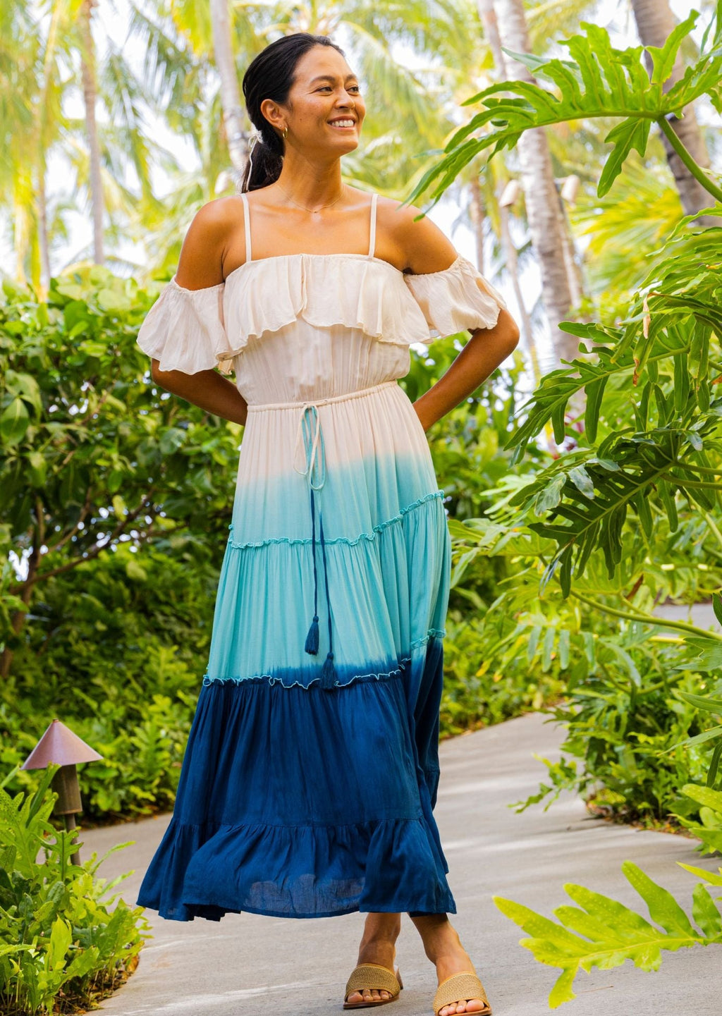 Nani Ombre Long Hawaiian Dress