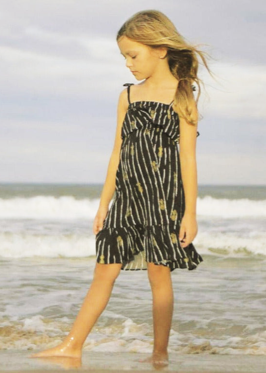 Moana Girl's Dress in Pineapple Print