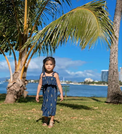 Moana Girl's Dress in Pineapple Print