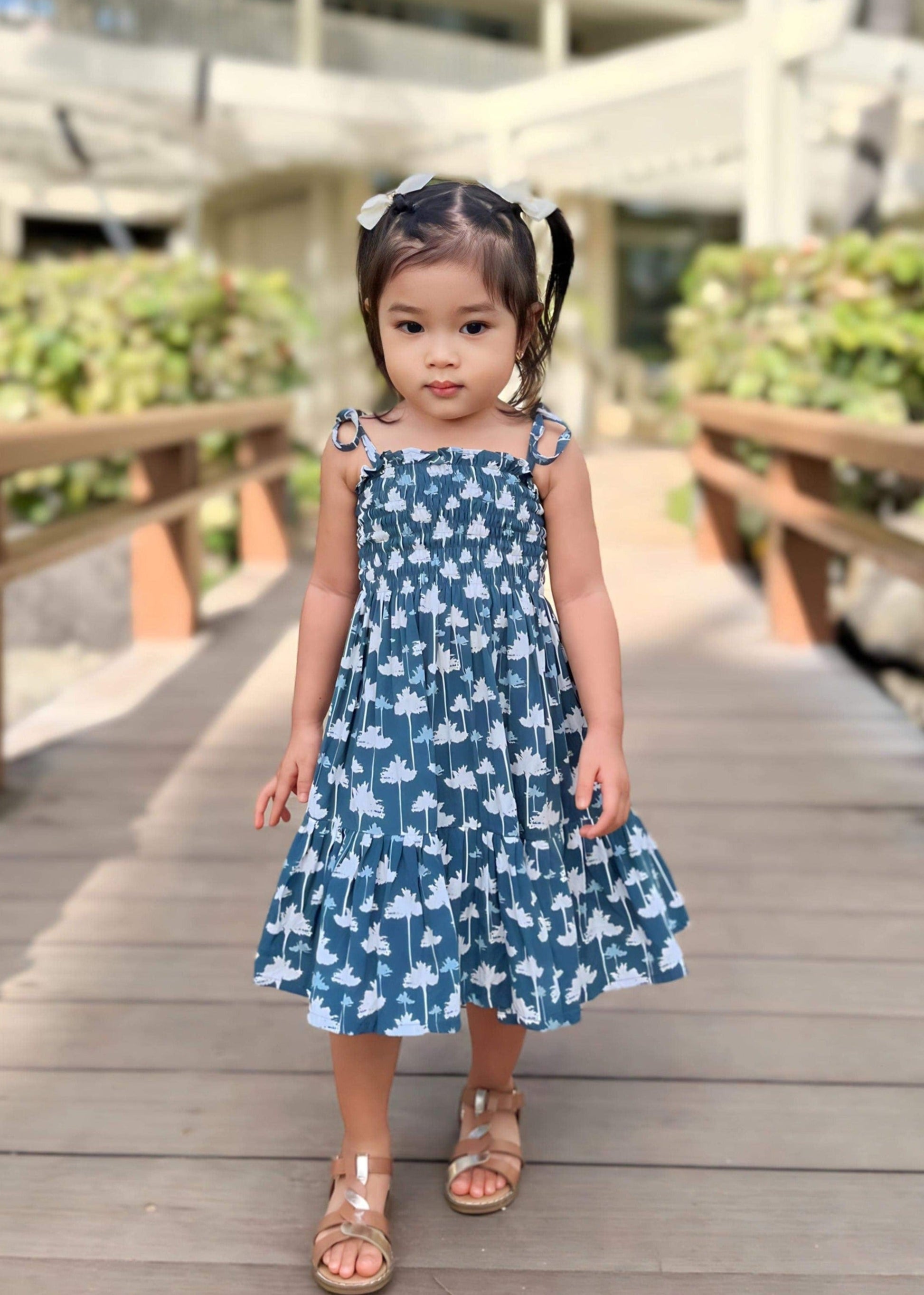 Girl's Lanipo Hawaiian Palm Tree Dress Angels by the Sea Hawaii Girl's Lanipo Hawaiian Palm Tree Dress Angels by the Sea Hawaii