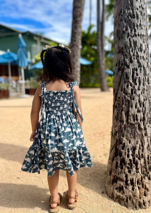 女の子用Lanipoハワイアンヤシの木ドレス