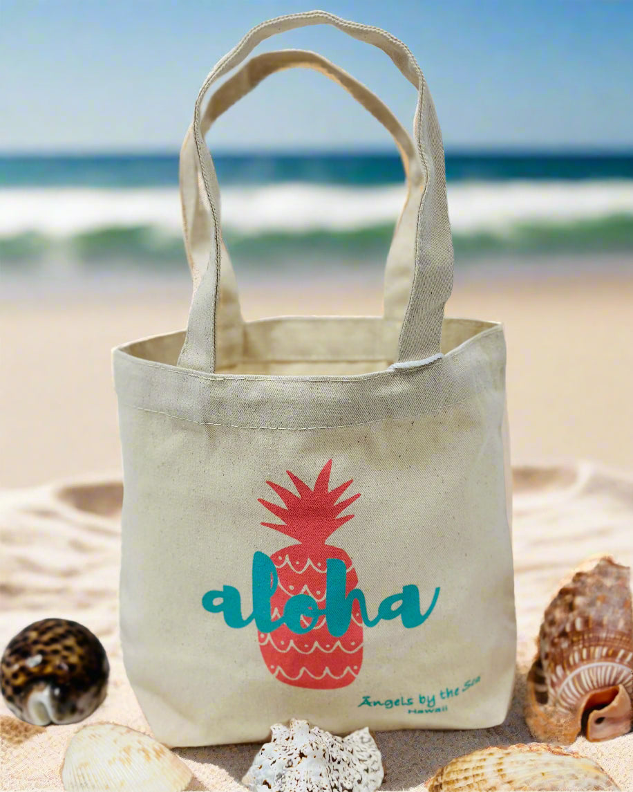 Aloha 菠萝迷你夏威夷帆布手提包