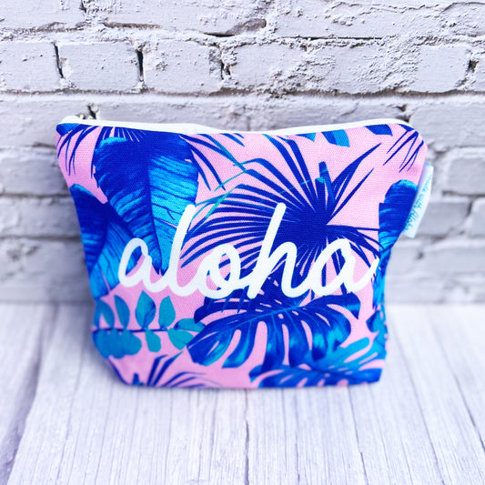 Aloha Leaf Pink Hawaiian Pouch