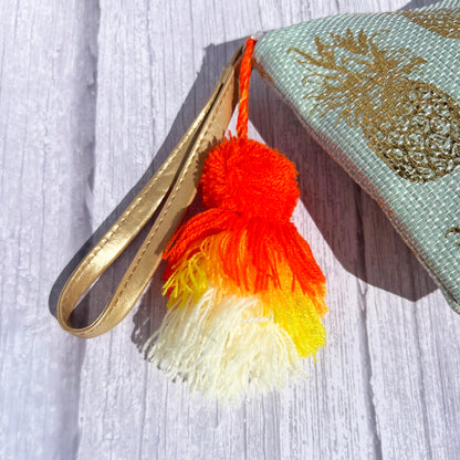 Small Pineapple Zipper Hawaiian Pouch