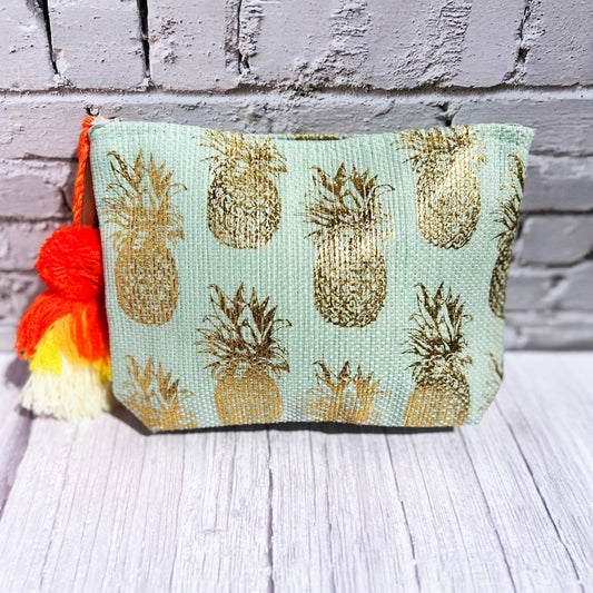 Small Pineapple Zipper Hawaiian Pouch