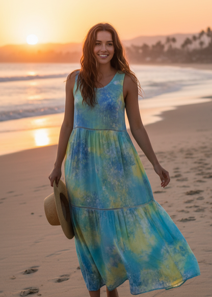 Smoke Long Tie Dye Dress