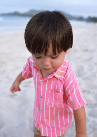 Boy's Hawaiian Tie Dye Shirt in Abstract