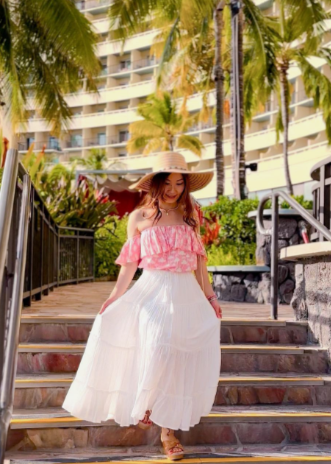 Roa Rayon Skirt With Elastic Waist