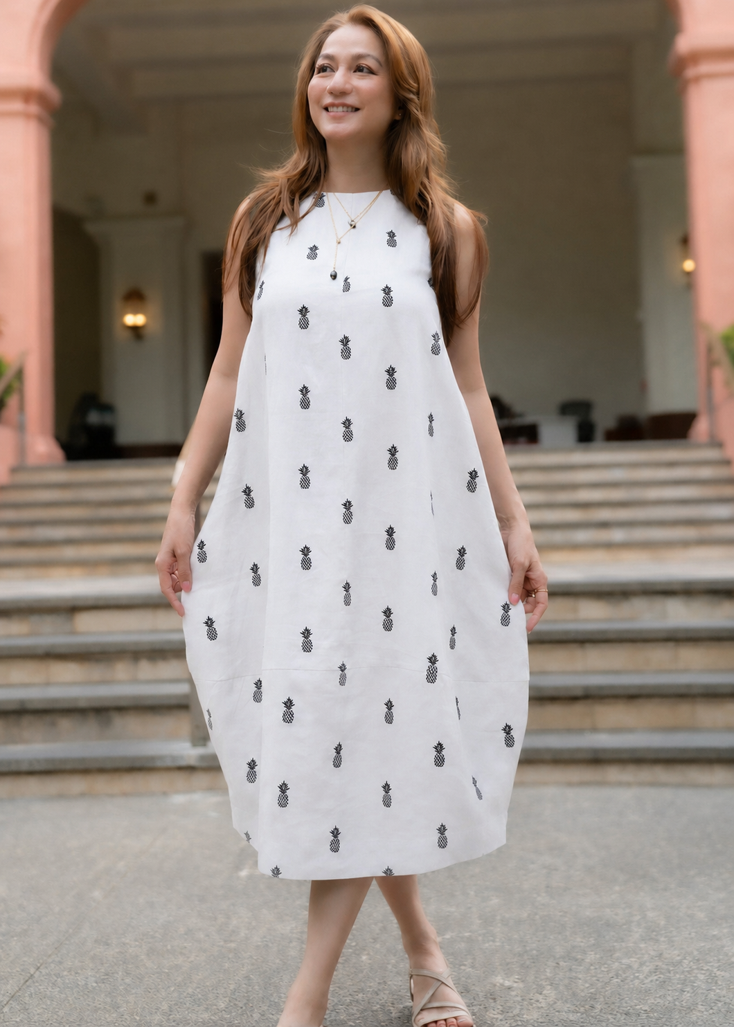 Keoni Pineapple Linen Dress