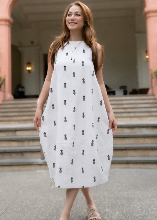 Keoni Pineapple Linen Dress