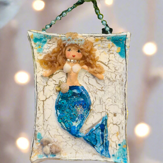 Square antiqued wash mermaid
