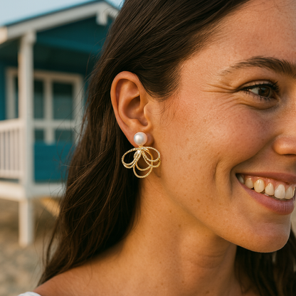 Pearl Post & Drop Earring