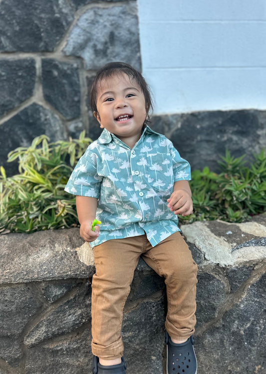 Boy's Lanipo Hawaiian Palm Tree Shirt